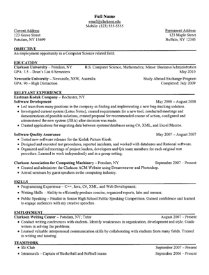 Example resume for someone who has never worked